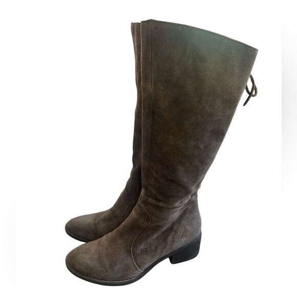 Born Felicia Tall Knee High Riding Boots Suede Leather size 11 - Picture 2 of 16